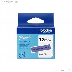 Brother BTAG-F31 - Black on purple - Role (1,2 cm 
