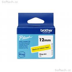 Brother BTAG-631 - Černá na žluté - Role (1,2 cm x