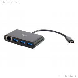 C2G USB C Hub with Ethernet - 3-Port USB Hub - Roz