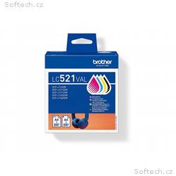 Brother LC521 Value Pack - 4-balení - cerná, žlutá