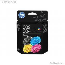 HP 302, 304 Combo Pack - 2-balení - pigmentová cer
