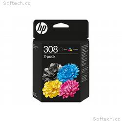 HP 308 - 2-balení - cerná, azurová, purpurová, žlu