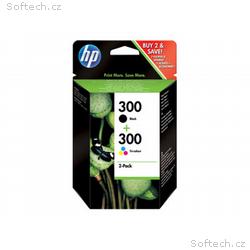 HP 300 - 2-balení - černá, barva (azurová, purpuro