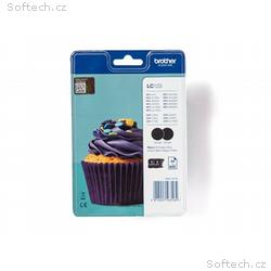 Brother LC123BK - 2-balení - Vysoká výtěžnost - če