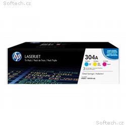 HP 304A - 3-balení - žlutá, azurová, purpurová - o