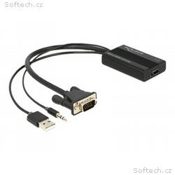 Delock VGA to HDMI Adapter with Audio - Video, aud