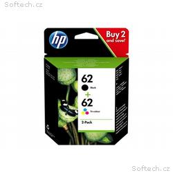 HP 62 - 2-balení - pigmentová černá, barva (azurov
