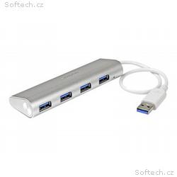 StarTech.com 4 Port Portable USB 3.0 Hub with Buil