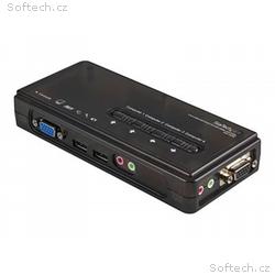StarTech.com 4 Port Black USB KVM Switch Kit with 