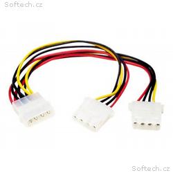 StarTech.com LP4 to 2x LP4 Power Y Splitter Cable 