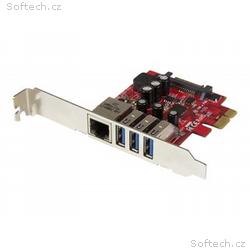 StarTech.com 3 Port PCI Express USB 3.0 Card + Gig