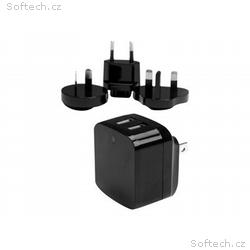 StarTech.com Travel USB Wall Charger - 2 Port - Bl