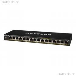 NETGEAR GS316P - Přepínač - neřízený - 16 x 10, 10