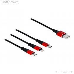 Delock 3 in 1 - Kabel pouze pro nabíjení - USB s p