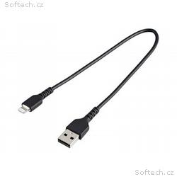 StarTech.com 12 in(30cm) Durable Black USB-A to Li