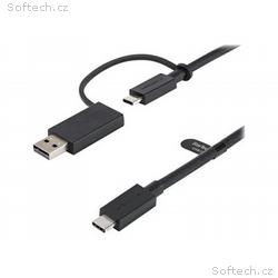 StarTech.com 3ft (1m) USB C Cable w, USB-A Adapter