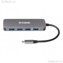 D-Link DUB-2340 USB-C to 4-Port USB 3.0 Hub with P