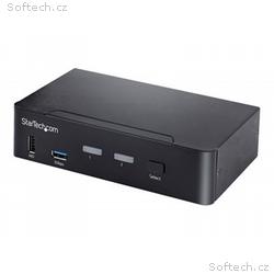 StarTech.com USB C KVM Switch, 2 Port DisplayPort 