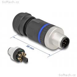 Delock - Konektor k napájení - 8pinový M12-A (M) -