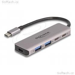 Delock - Rozbocovac - 2 x USB-C + 2 x USB + 1 x US