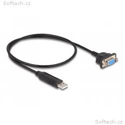 Delock - Sériový adaptér - USB 2.0 - RS-232 - cern